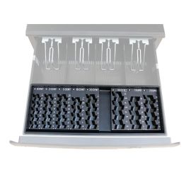 Coin-counting-inset Inkiess *modification* for HS410 cash-drawer  - 8001 RE with 8 removable single coin containers-BP4245-380.10